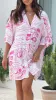 Breeze Mini Shirt Dress - Pink Print sold by Billy J