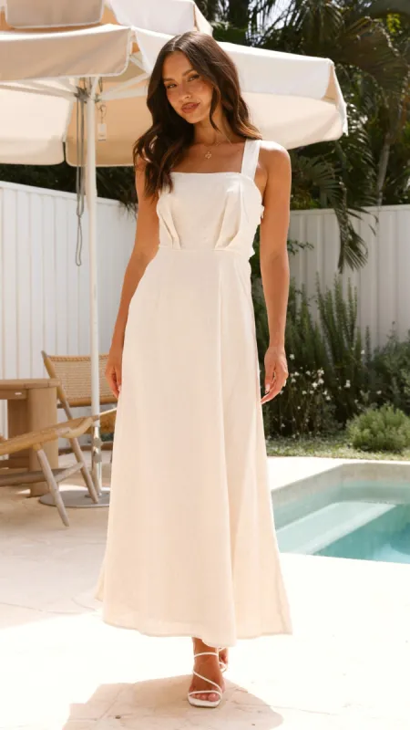 Zavory Maxi Dress - Oat / White sold by Billy J