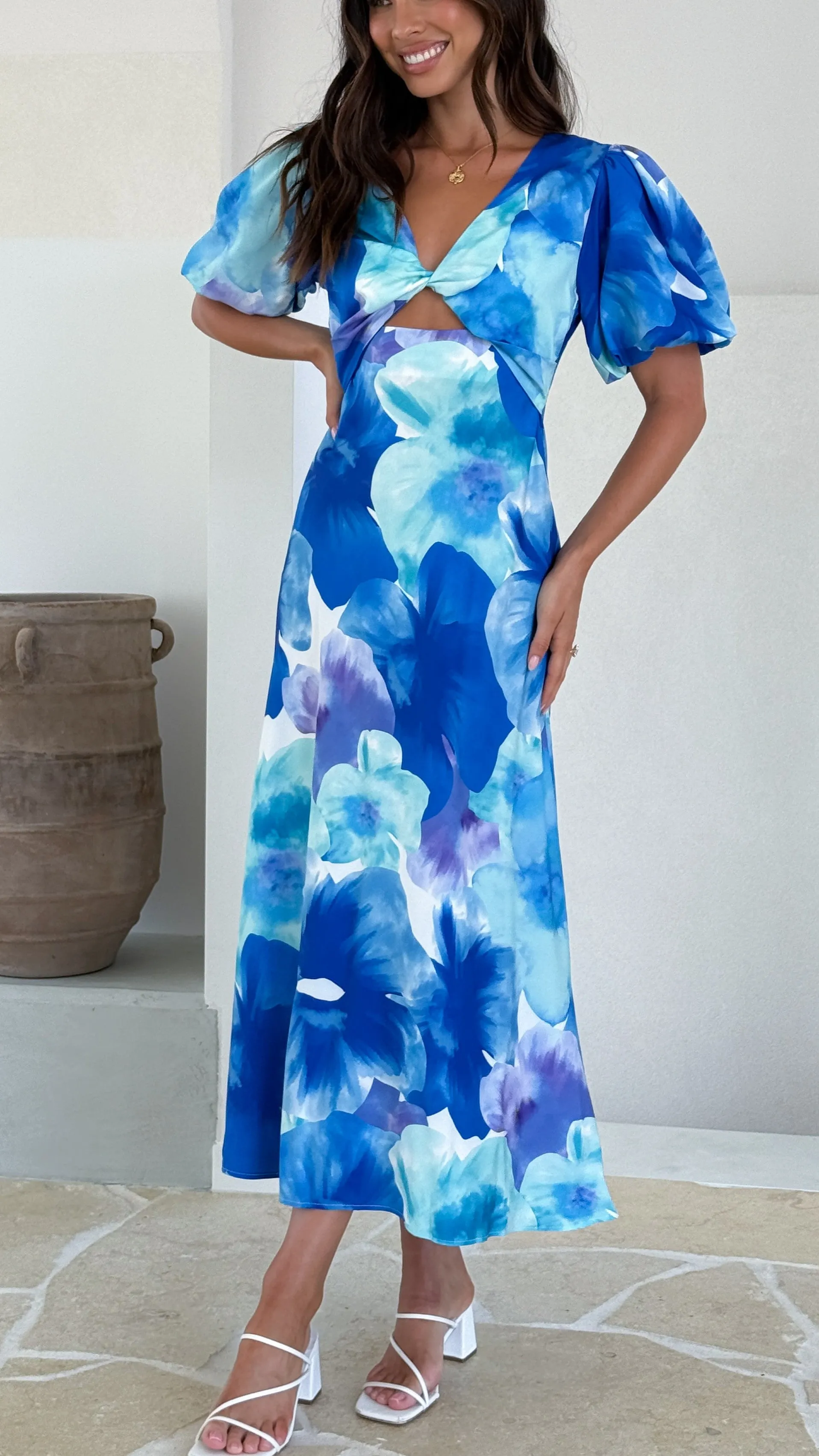 Zariel Maxi Dress - Blue Floral sold by Billy J product image thumbnail 5