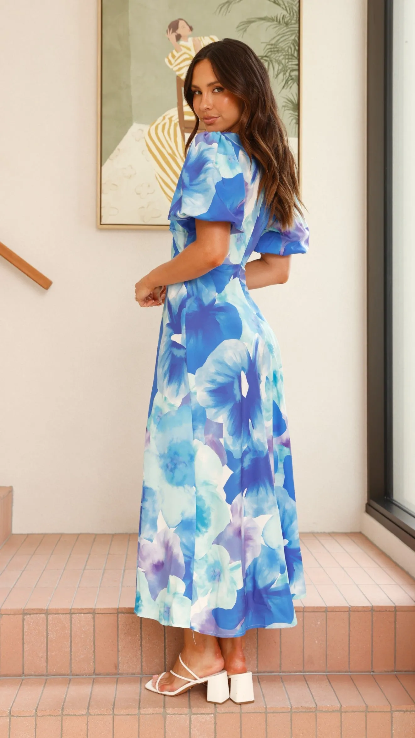 Zariel Maxi Dress - Blue Floral sold by Billy J product image thumbnail 2