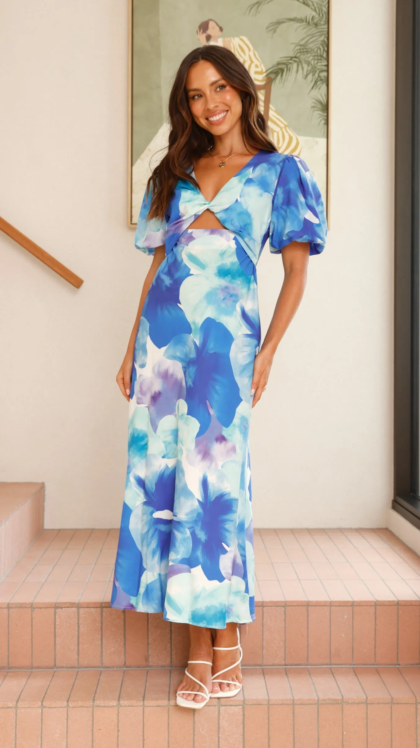 Zariel Maxi Dress - Blue Floral sold by Billy J product image thumbnail 4