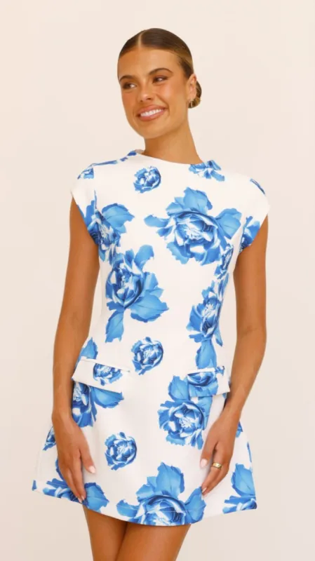 Thea Mini Dress - Blue Rose sold by Billy J