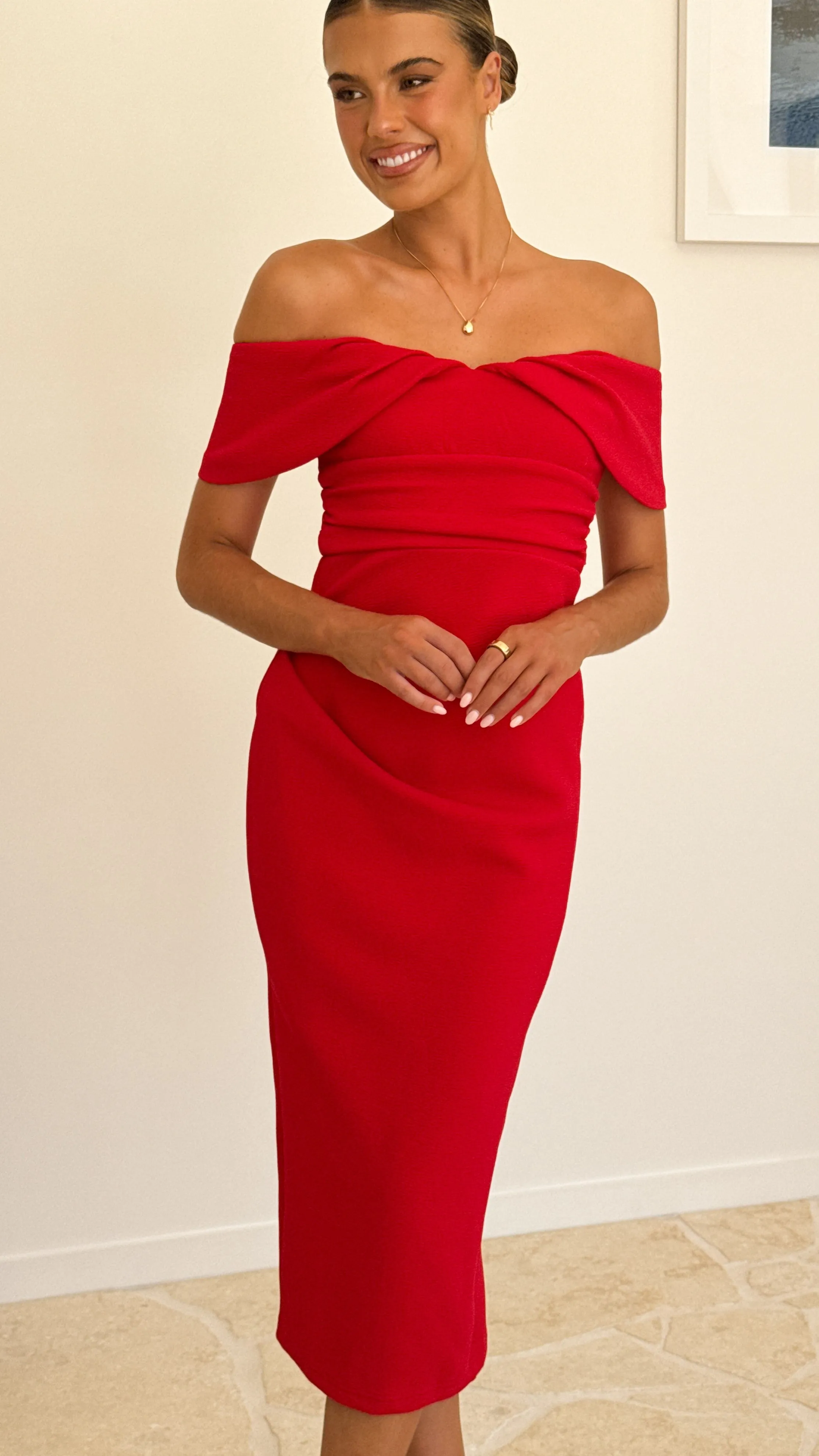 Holly Midi Dress - Red sold by Billy J product image thumbnail 5