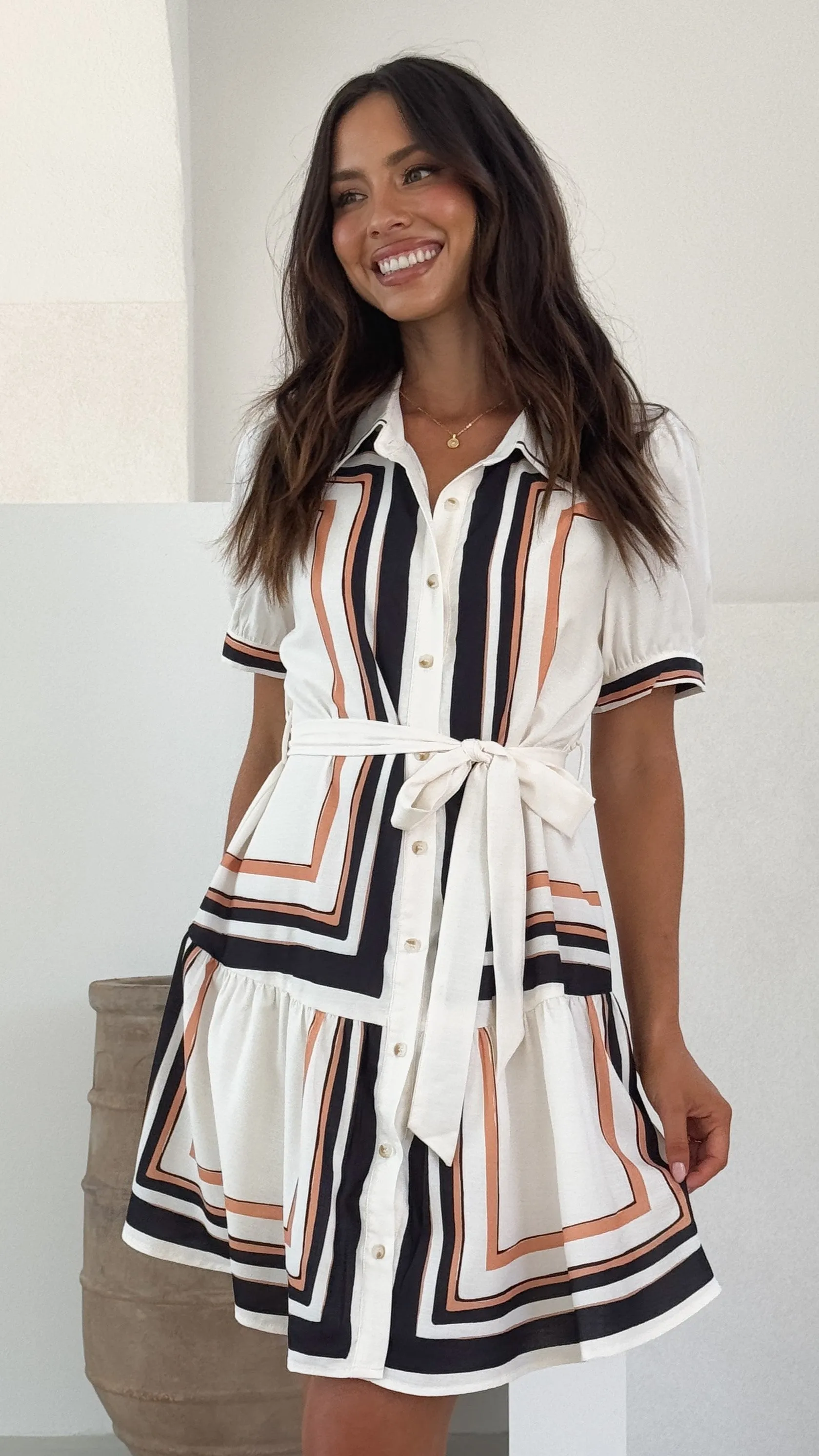 Priscilla Mini Dress - Black/Beige sold by Billy J product image thumbnail 5