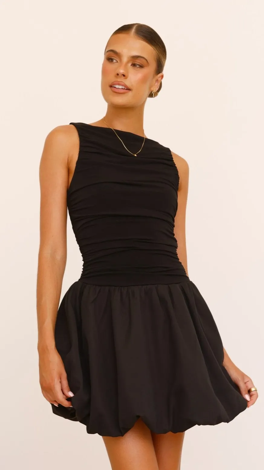 Meera Boat Neck Mini Dress - Black sold by Billy J product image thumbnail 5