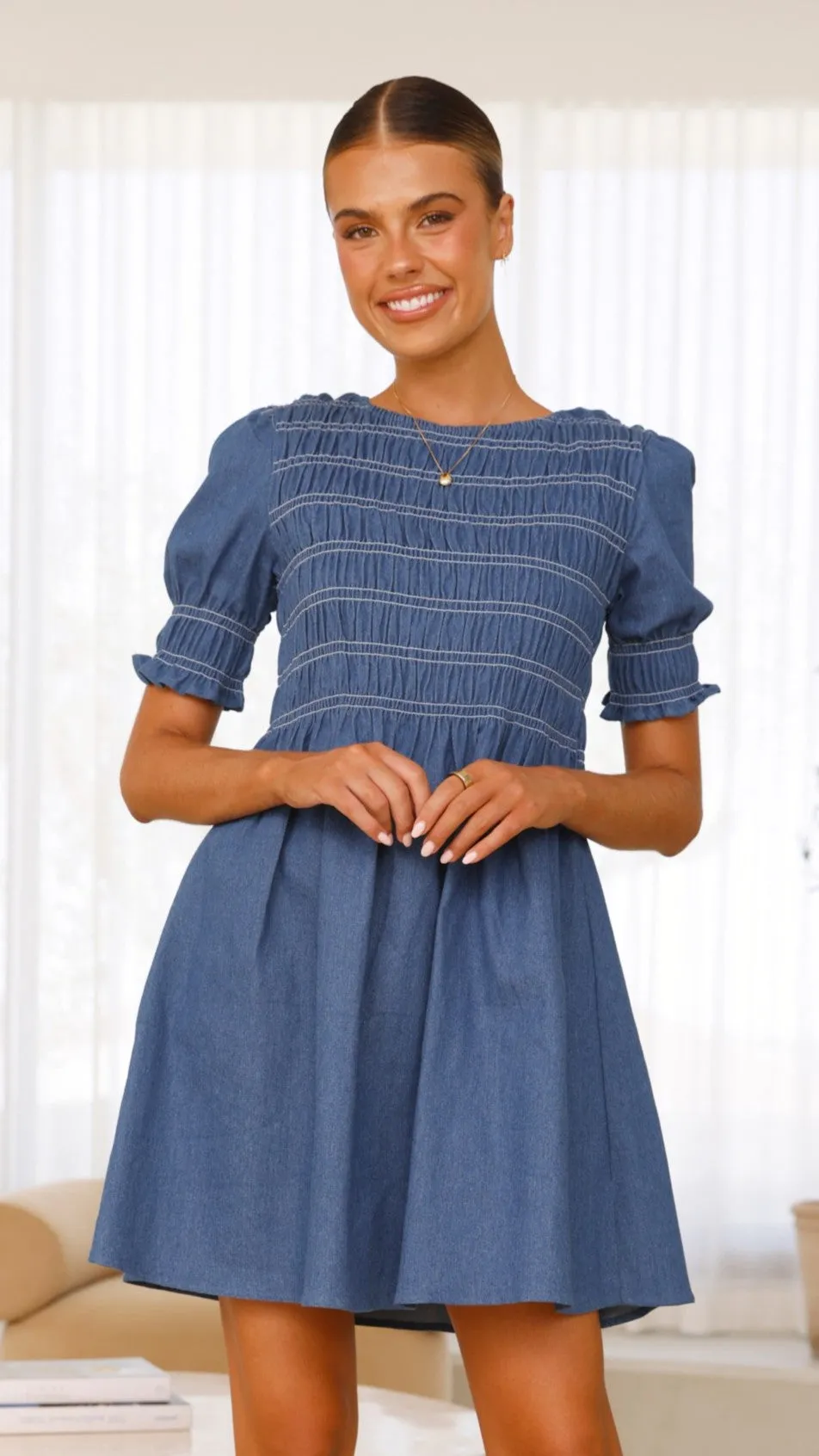 Yana Mini Dress - Blue sold by Billy J