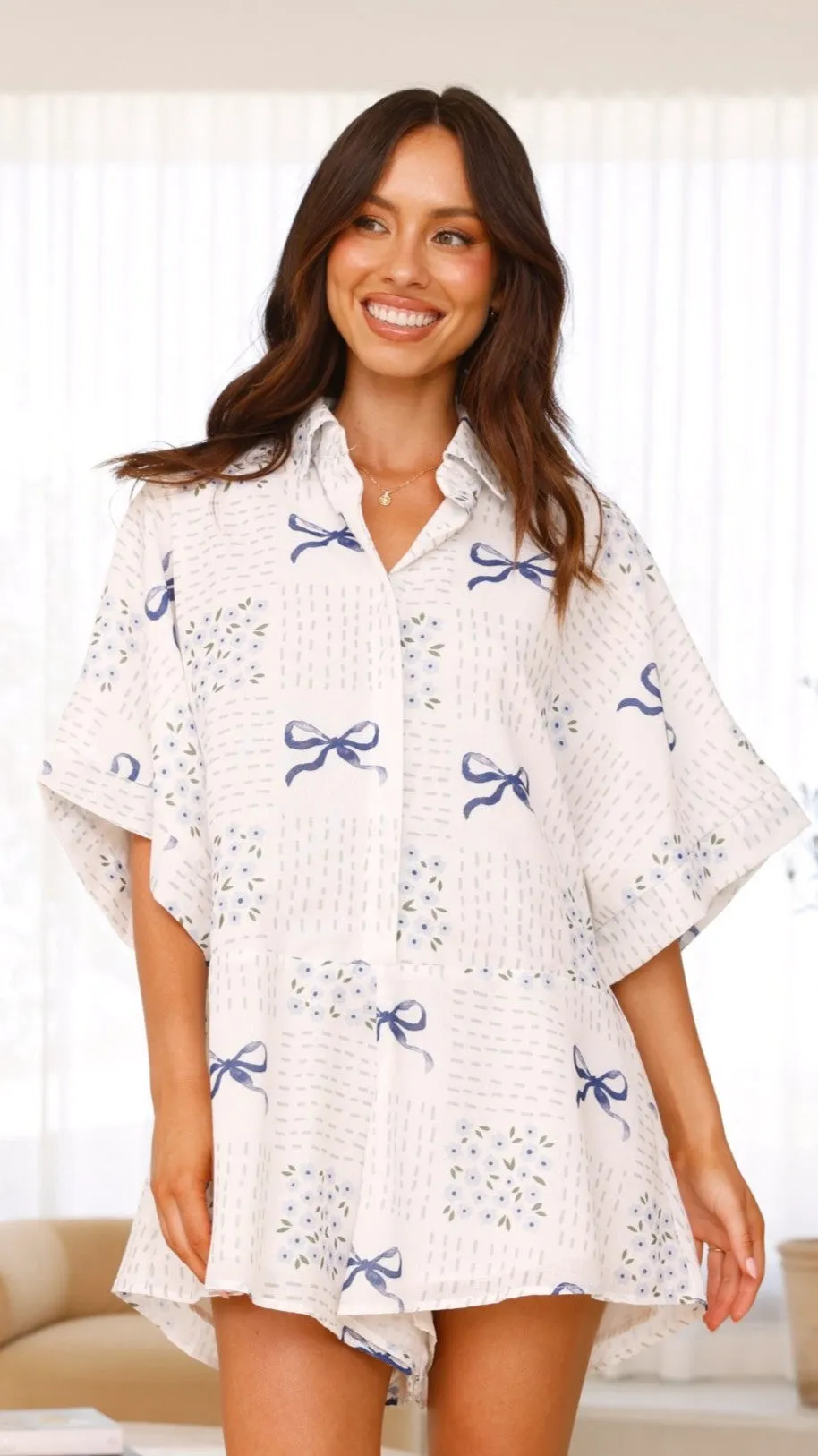 Alexandria Playsuit - Sweet Bow Blue sold by Billy J