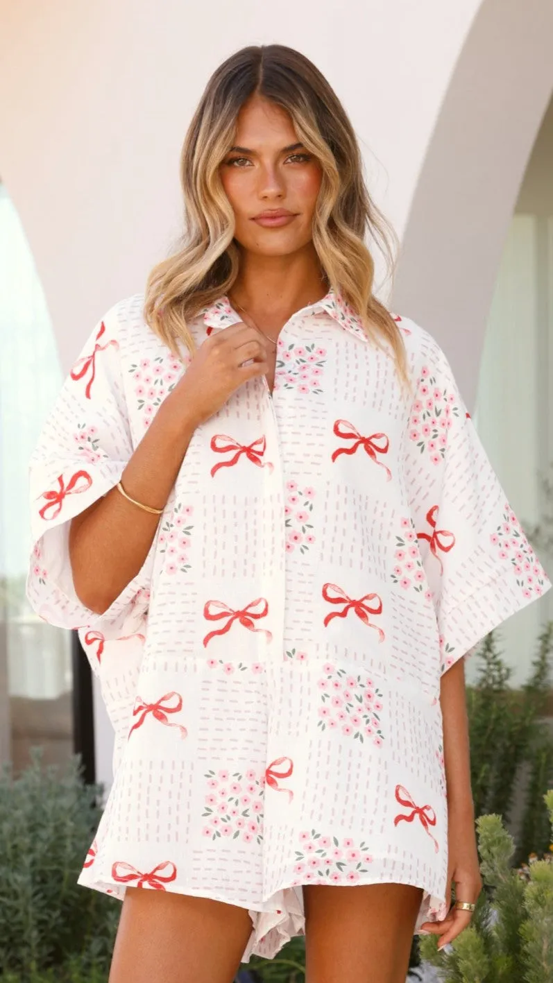 Alexandria Playsuit - Sweet Bow Pink sold by Billy J