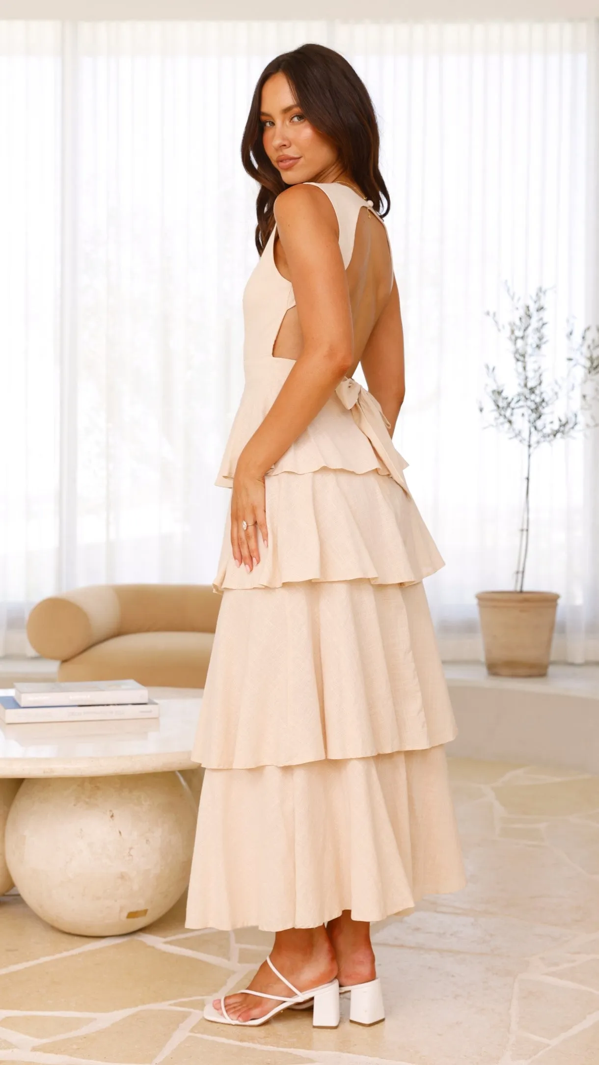 Anastasia Backless Maxi Dress - Oat sold by Billy J product image thumbnail 5