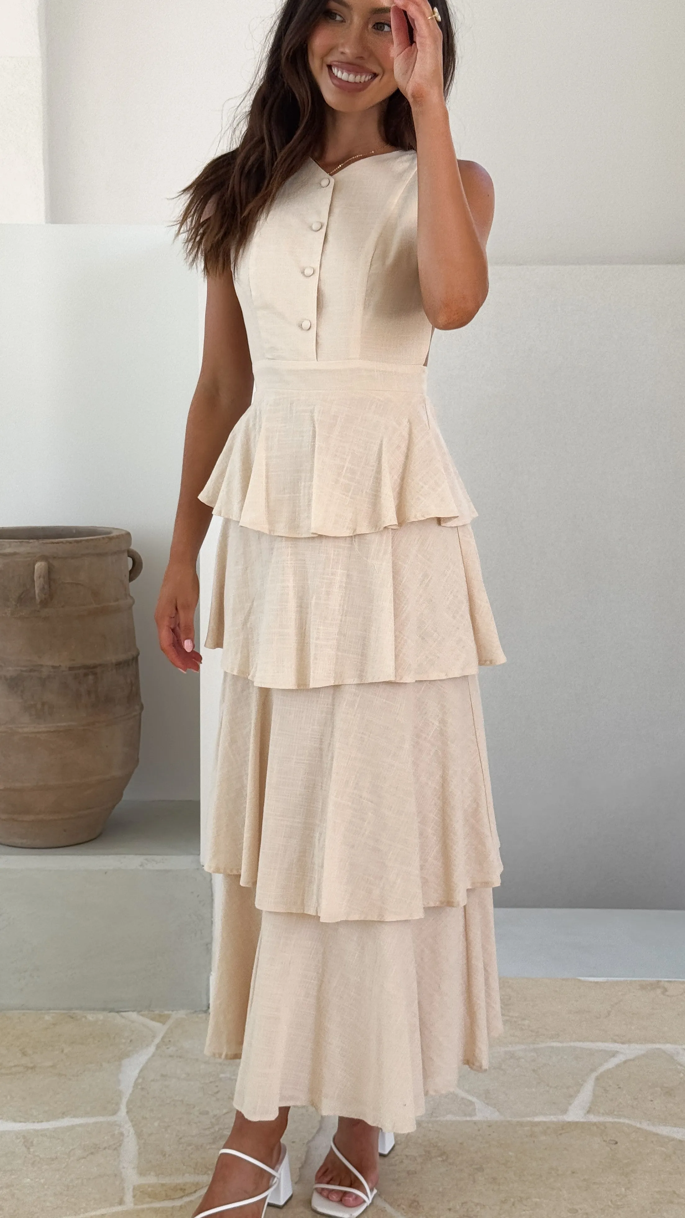Anastasia Backless Maxi Dress - Oat sold by Billy J product image thumbnail 4