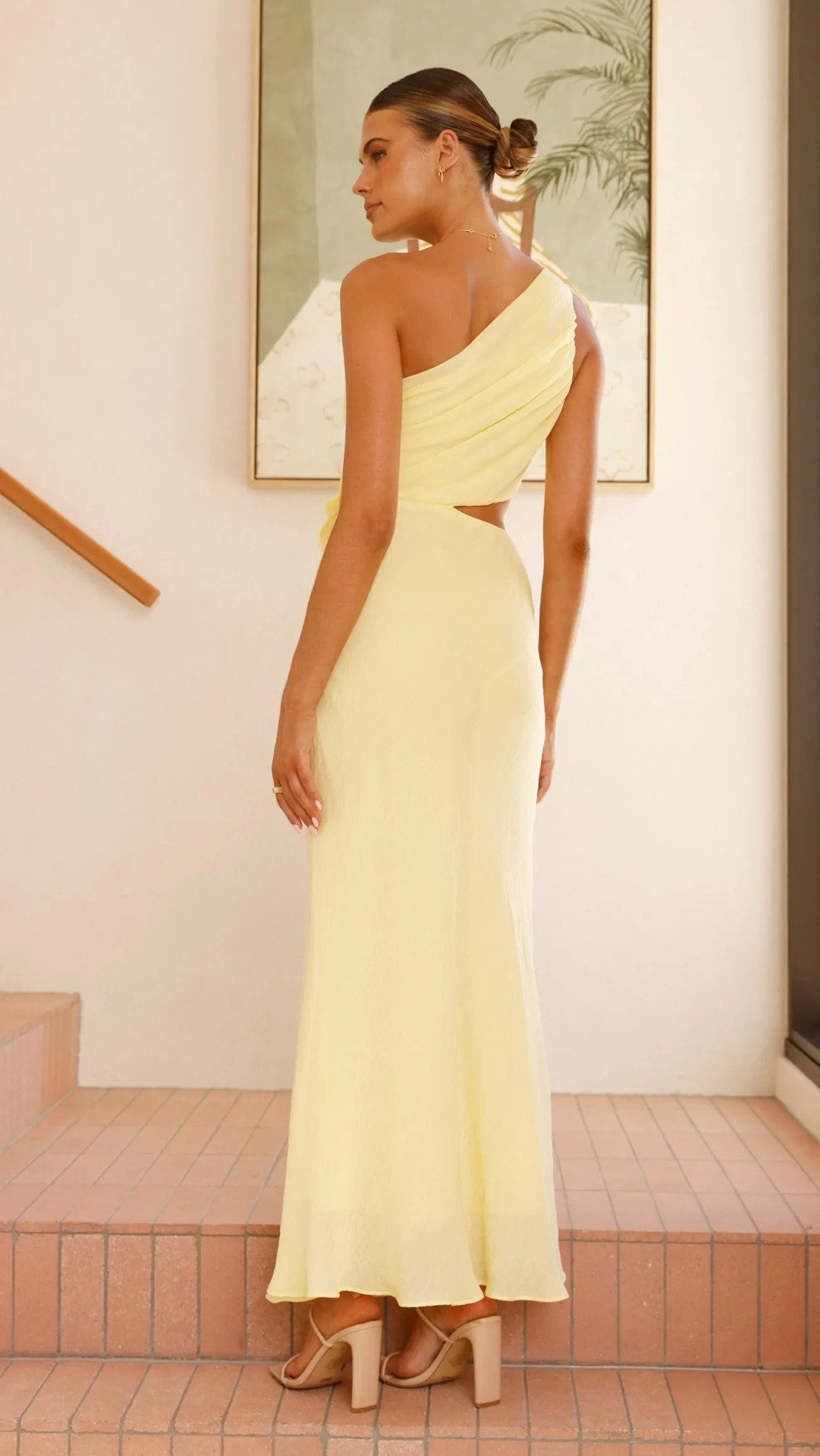 Bloom One Shoulder Cut Out Maxi Dress - Yellow sold by Billy J product image thumbnail 2