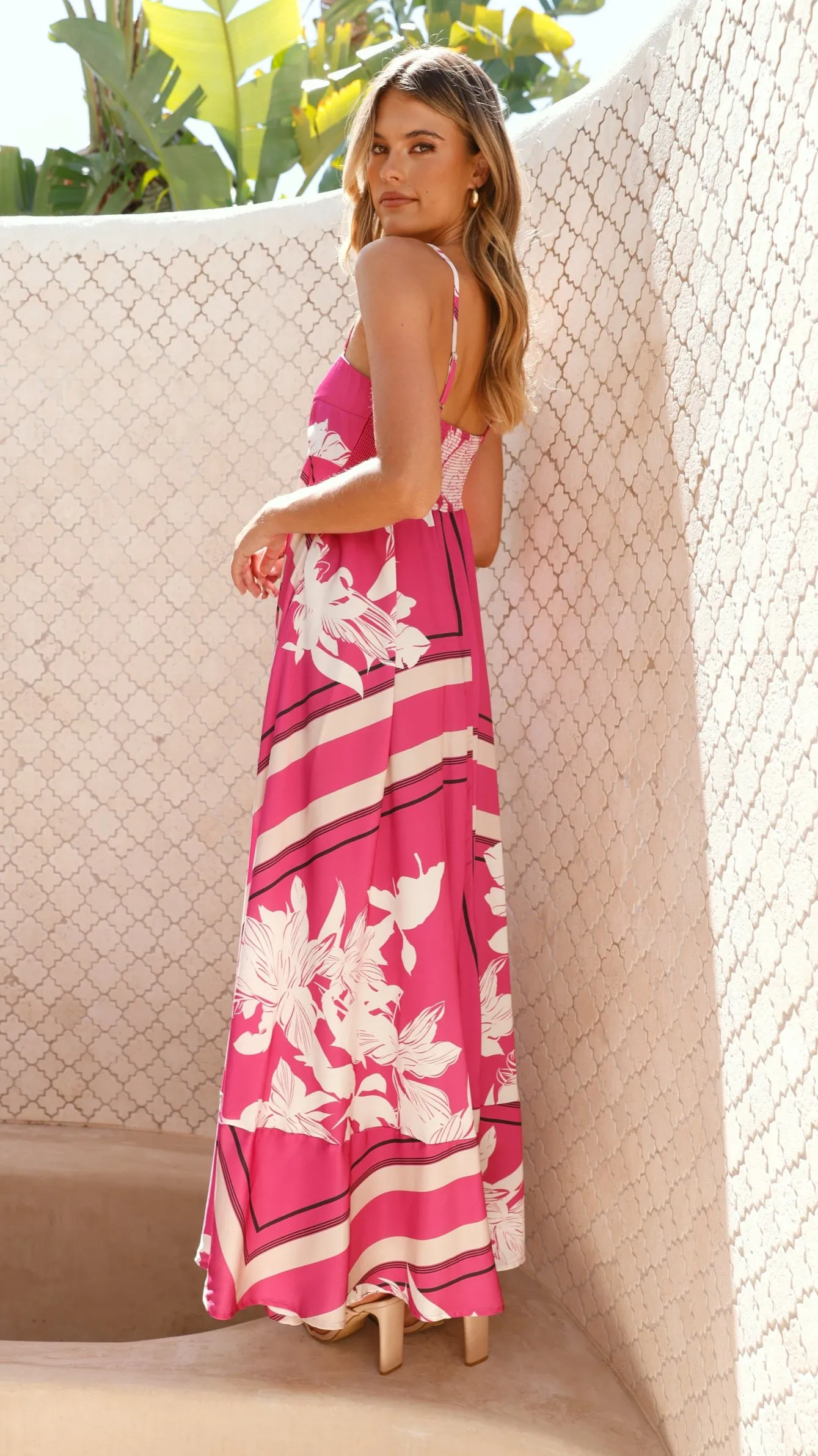 Kaethe Maxi Dress - Hot Pink Print sold by Billy J product image thumbnail 2