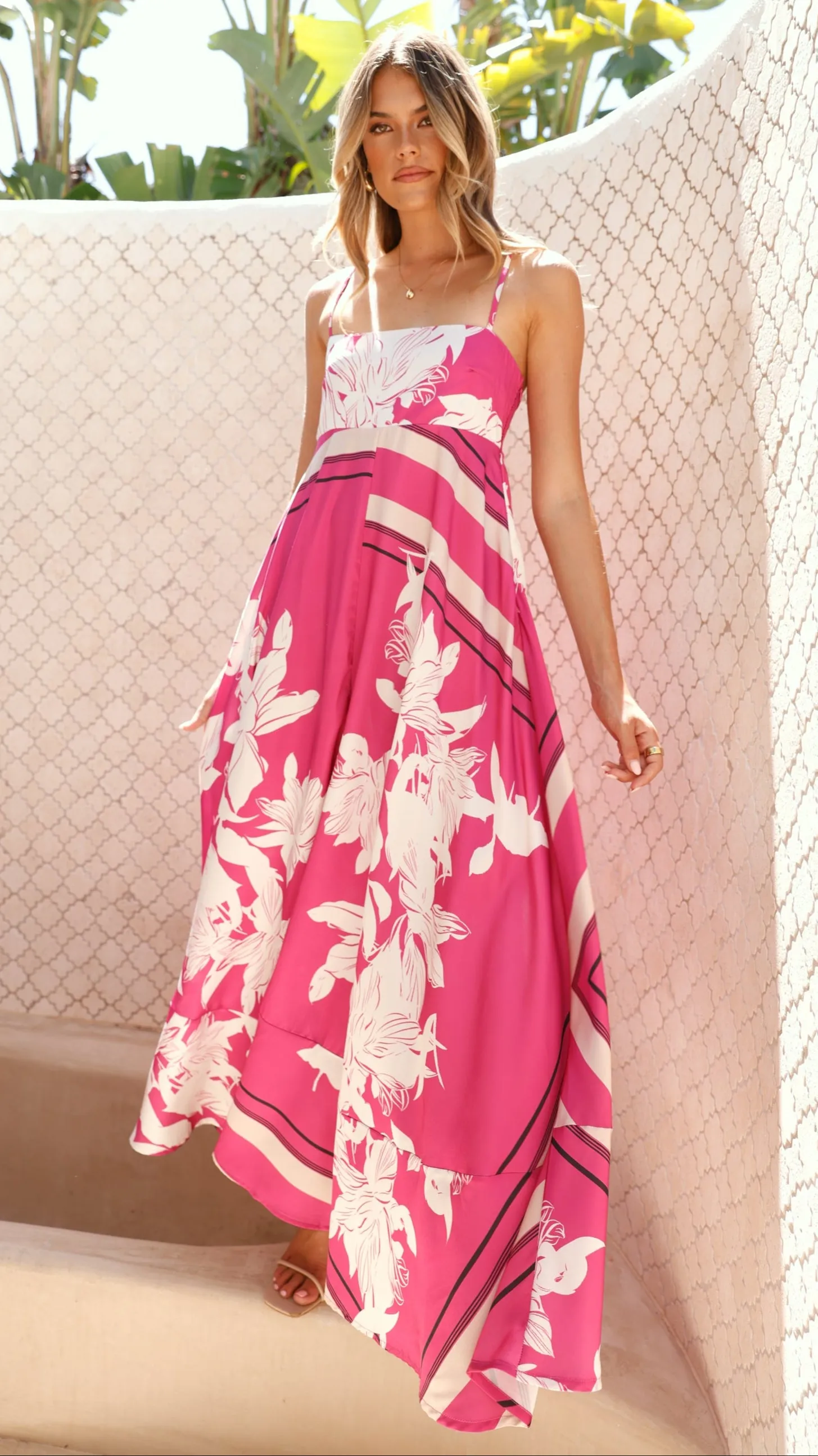 Kaethe Maxi Dress - Hot Pink Print sold by Billy J product image thumbnail 5