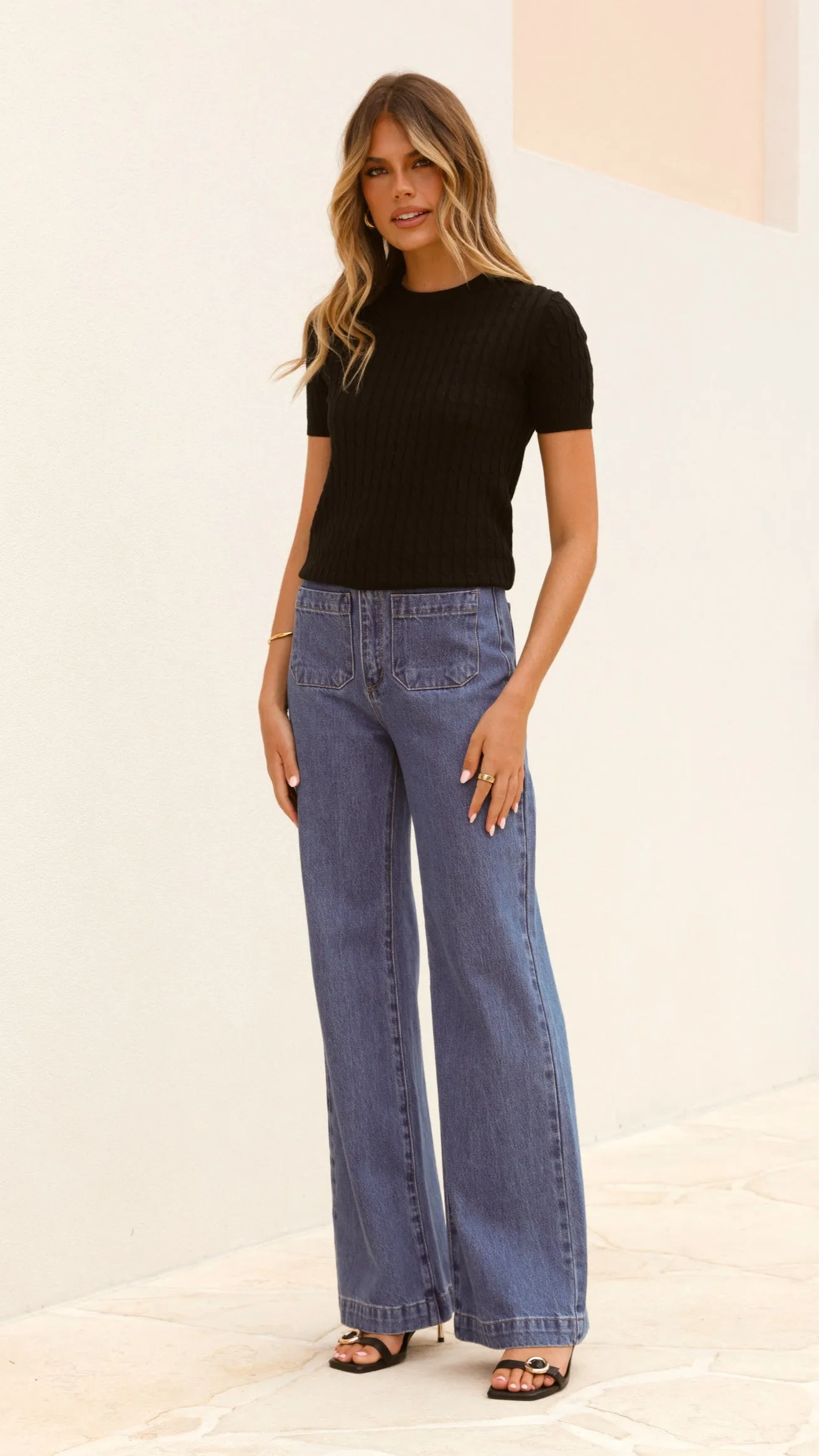 June Short Sleeve Knit Top - Black sold by Billy J product image thumbnail 4