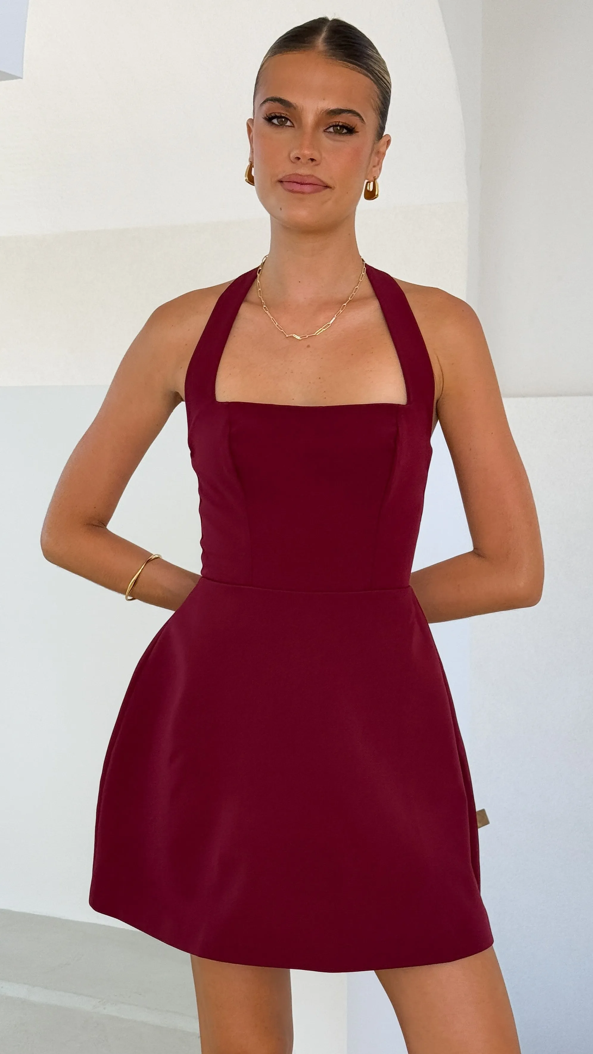Mady Mini Dress - Wine sold by Billy J product image thumbnail 3