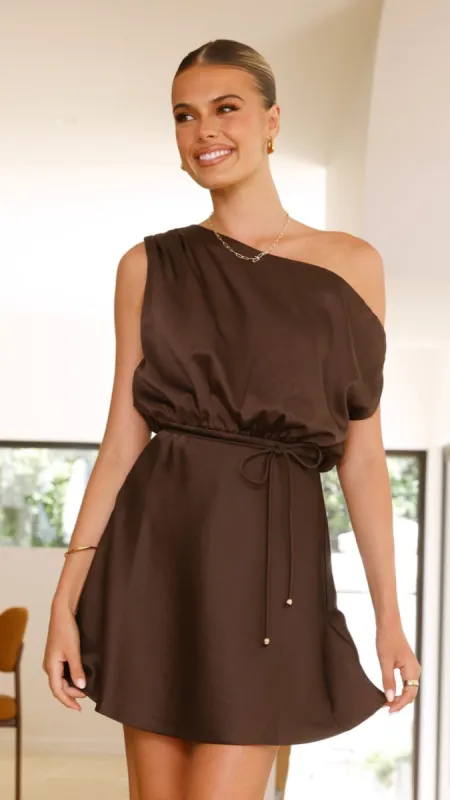 Prudence Mini Dress - Brown sold by Billy J