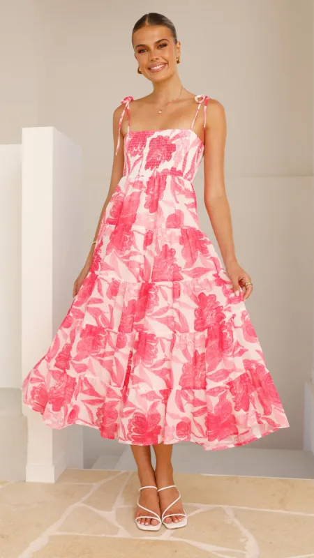 Gwynne Maxi Dress - Pink Print sold by Billy J