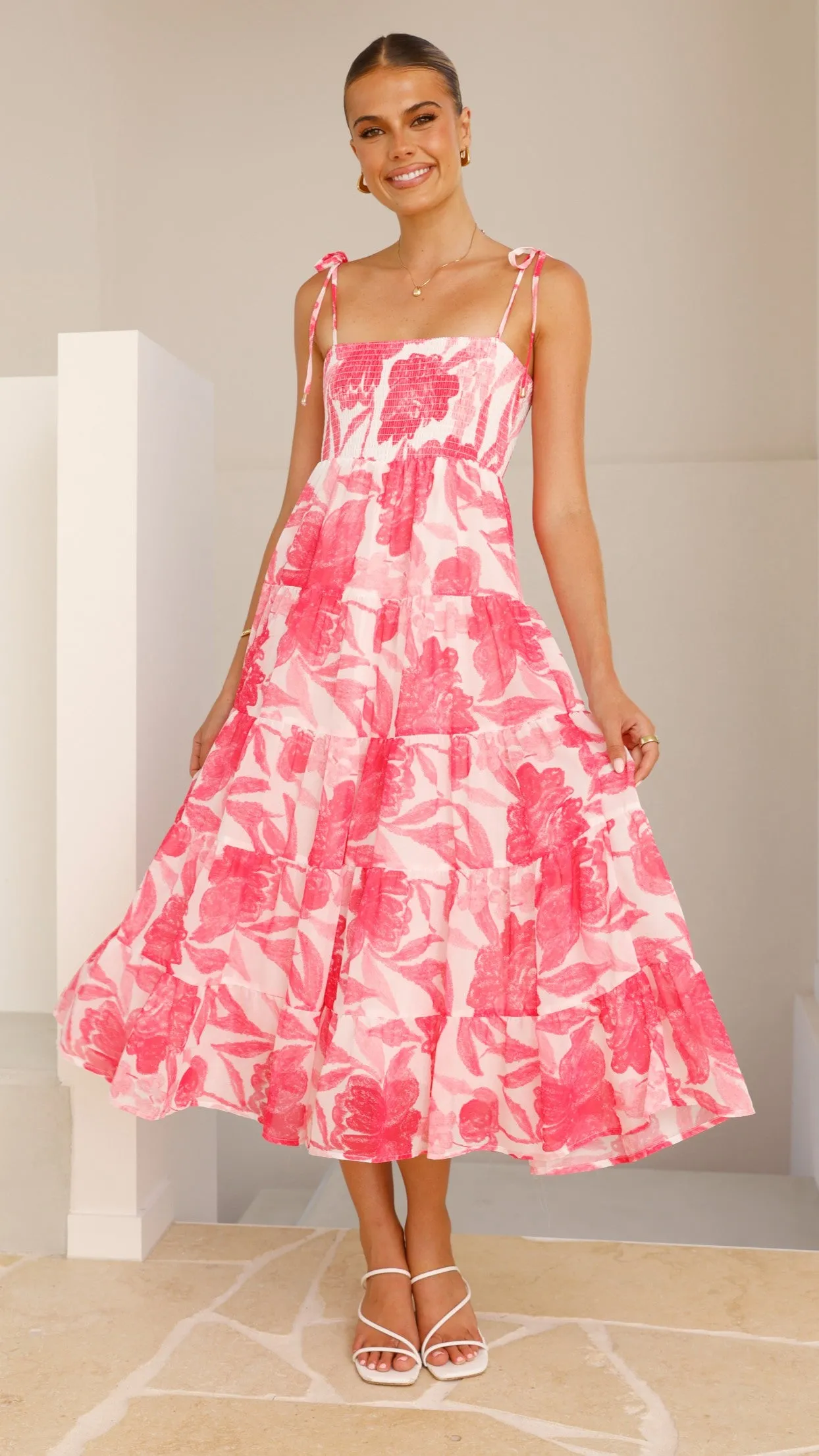 Gwynne Maxi Dress - Pink Print sold by Billy J