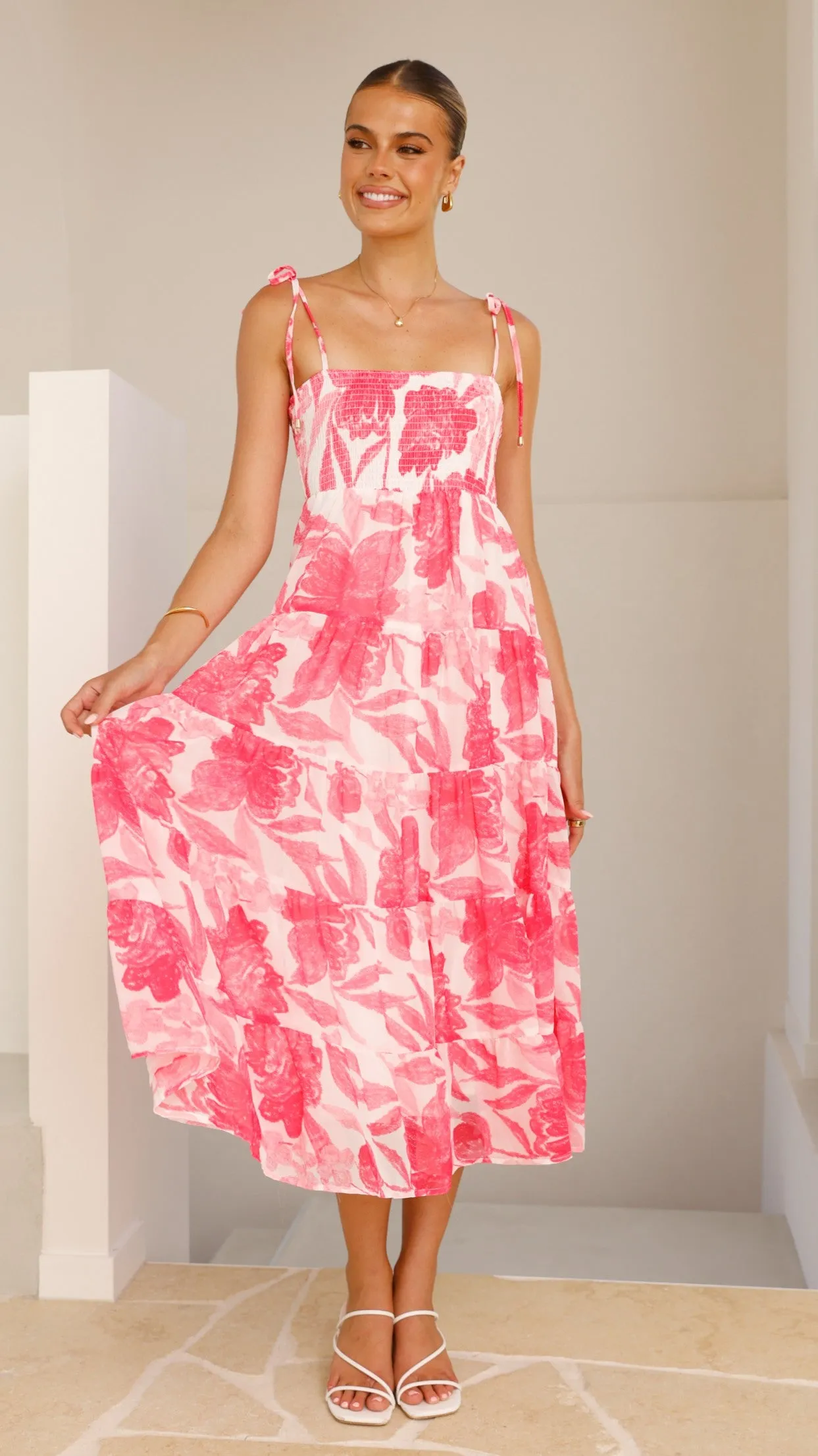 Gwynne Maxi Dress - Pink Print sold by Billy J product image thumbnail 4