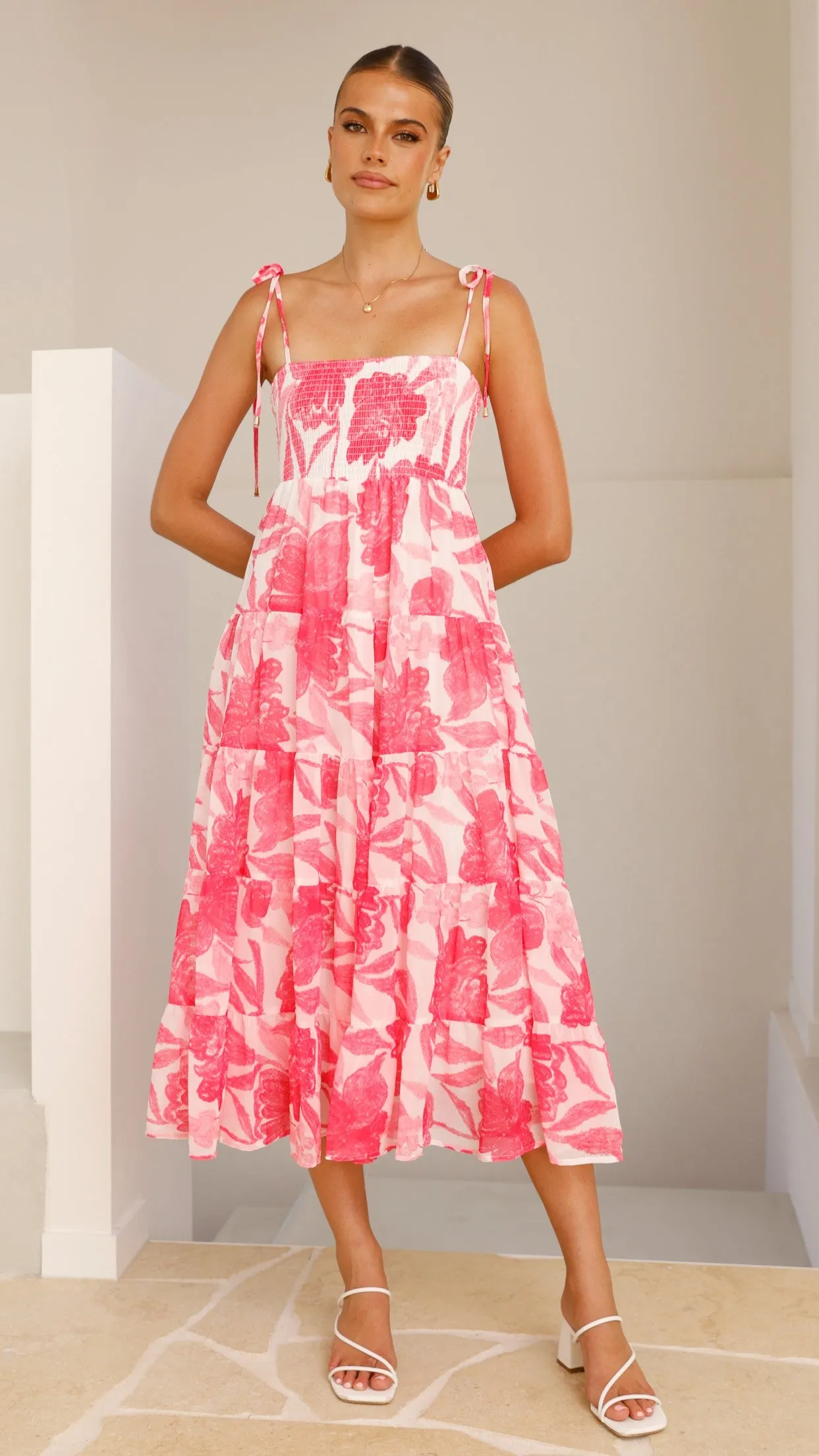 Gwynne Maxi Dress - Pink Print sold by Billy J product image thumbnail 5