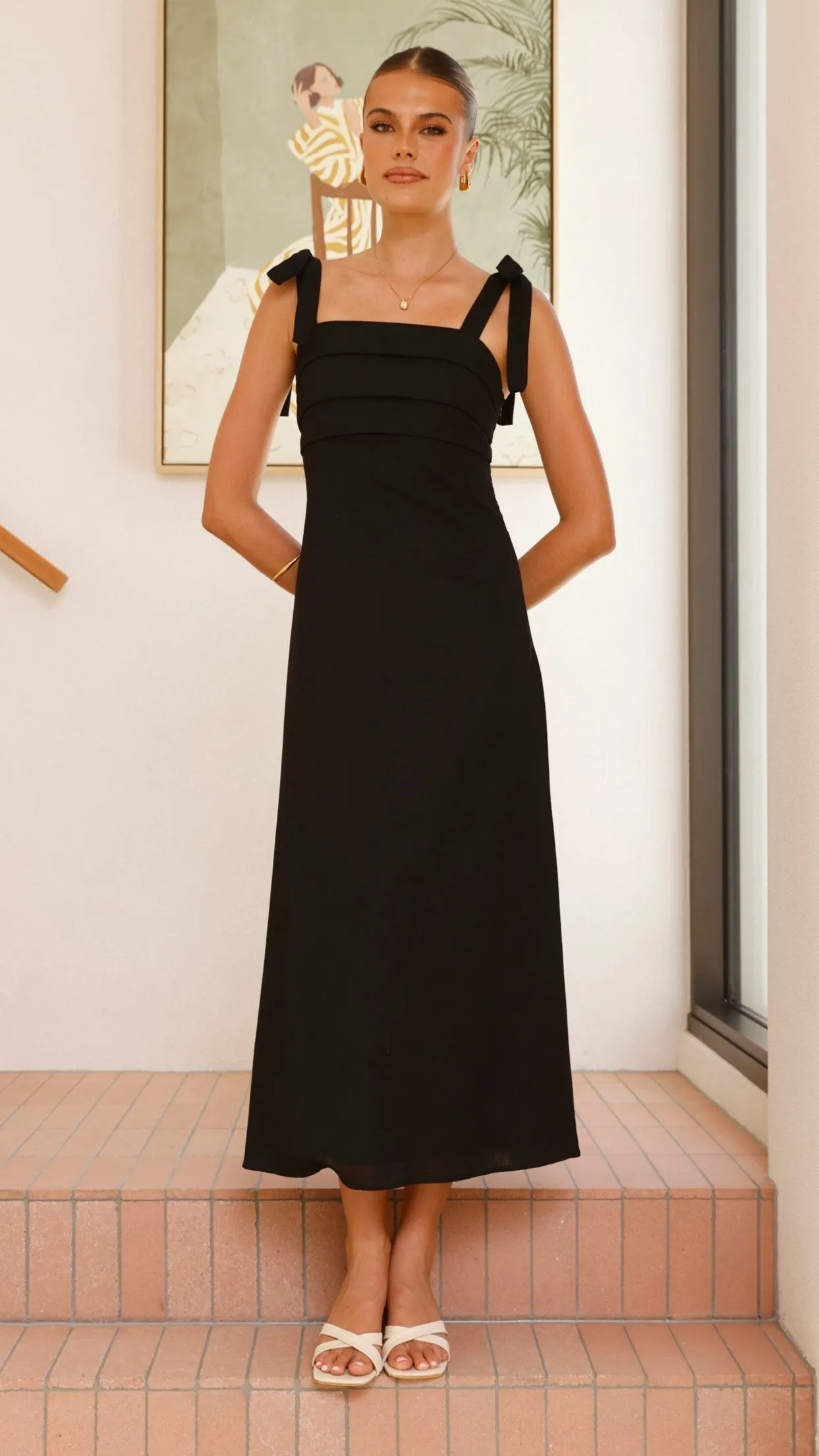 Rayana Tie Maxi Dress - Black sold by Billy J product image thumbnail 4