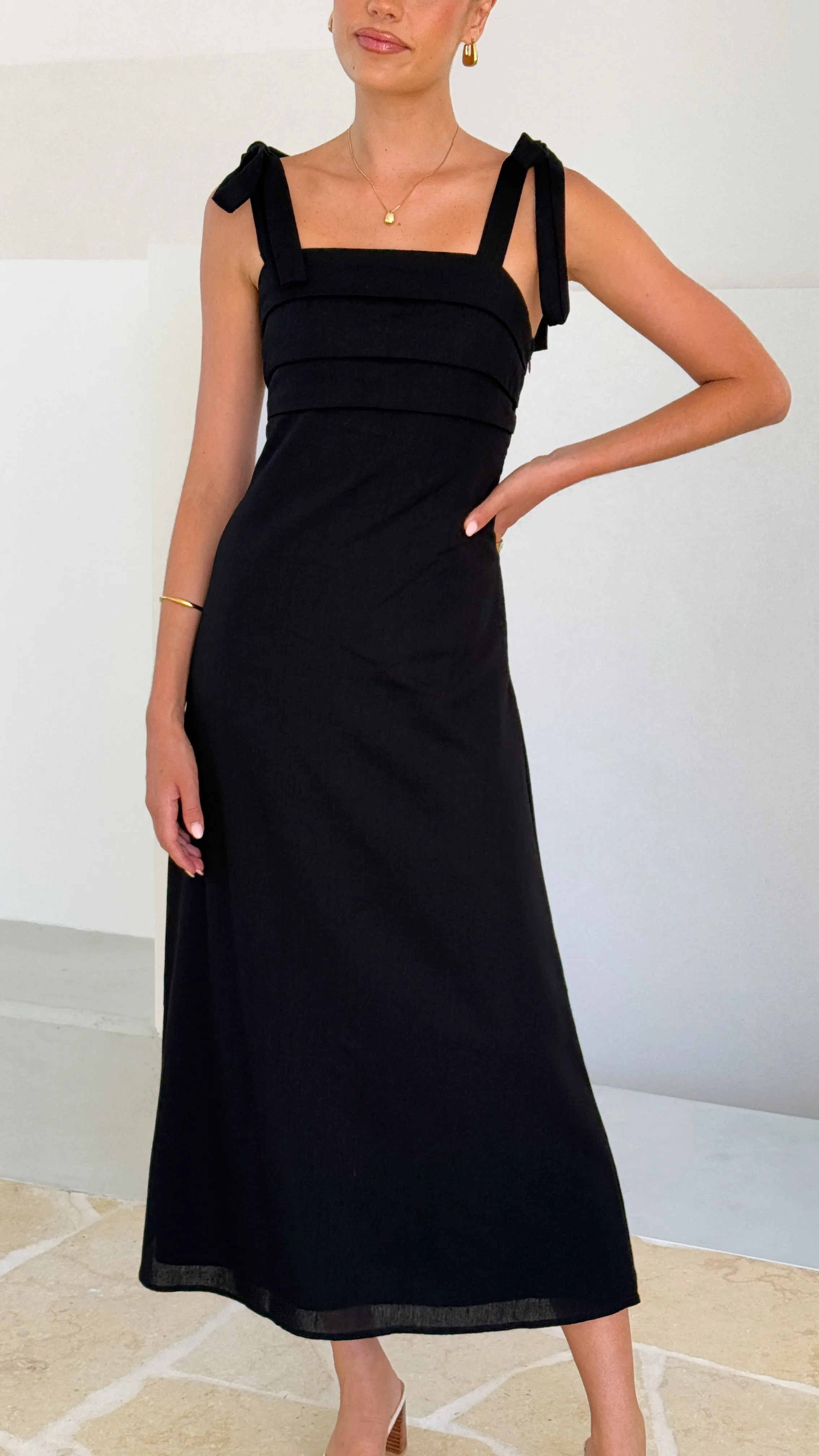 Rayana Tie Maxi Dress - Black sold by Billy J product image thumbnail 5