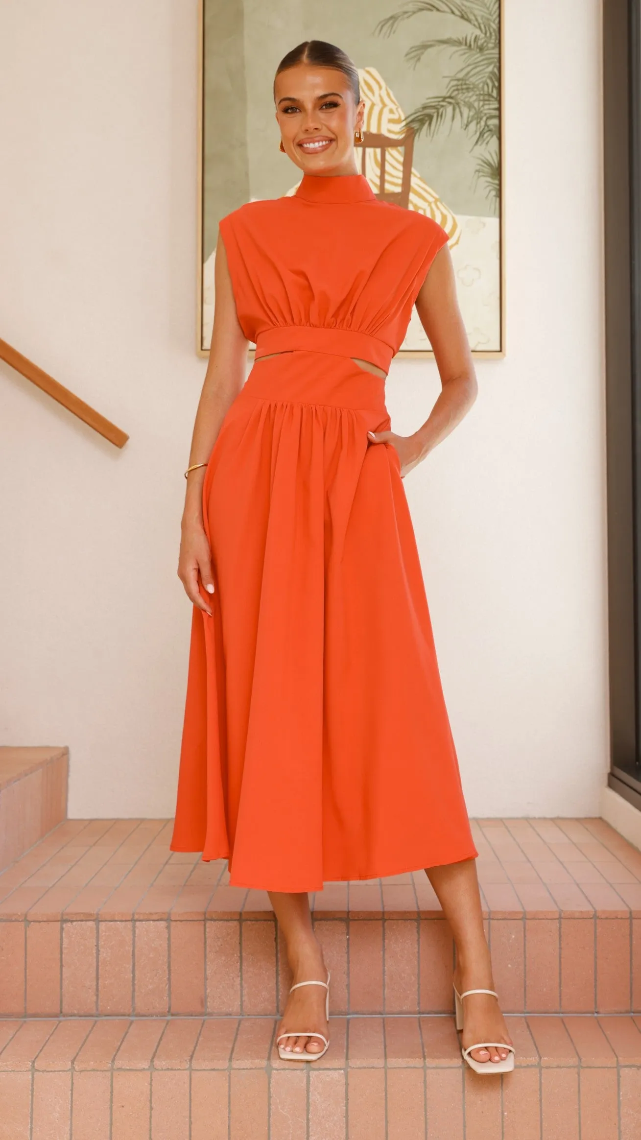 Maddison Midi Dress - Scarlet sold by Billy J