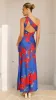 Leah Maxi Dress - Blue/Red Floral sold by Billy J