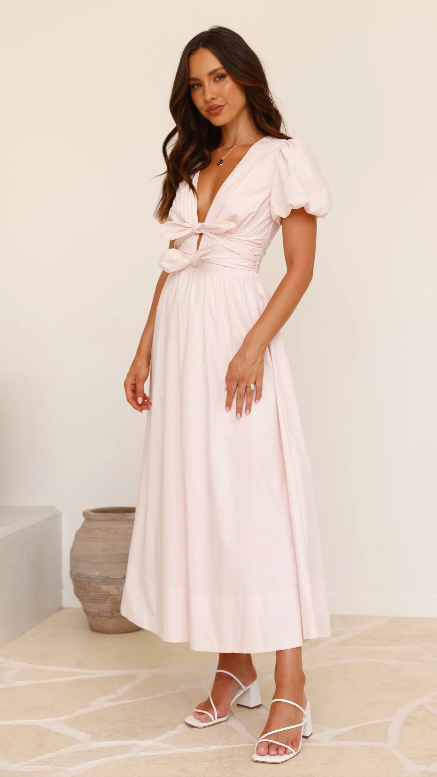 Sharni Bow Midi Dress - Soft Pink sold by Billy J product image thumbnail 3