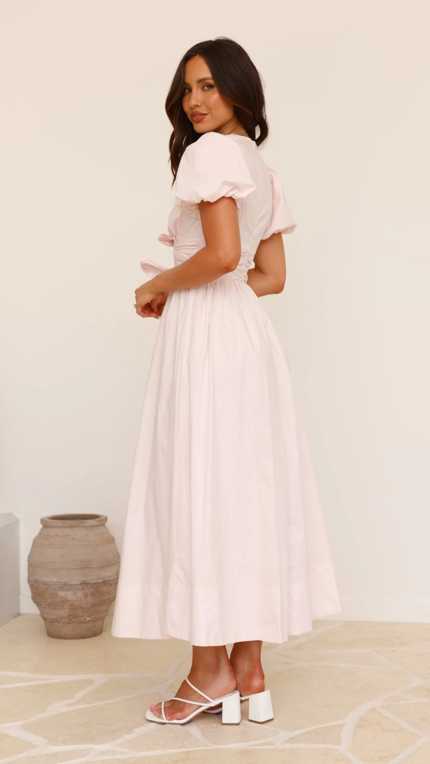 Sharni Bow Midi Dress - Soft Pink sold by Billy J product image thumbnail 2