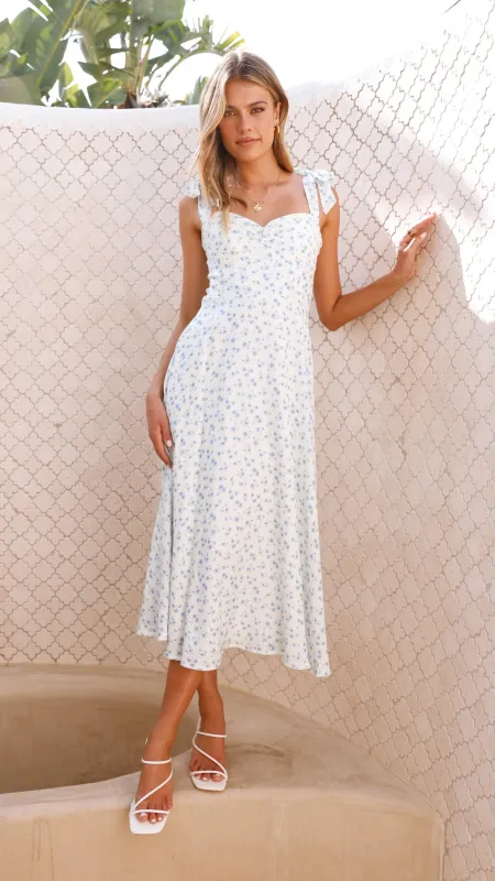 Blakely Midi Dress - Blue Floral sold by Billy J