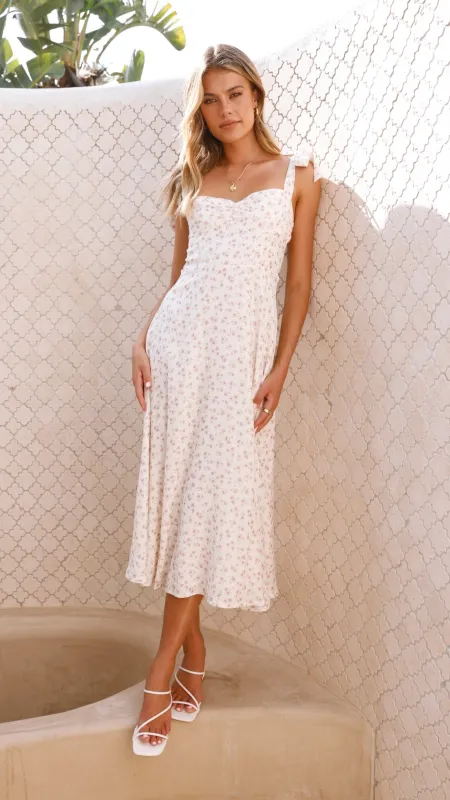 Blakely Midi Dress - Pink Floral sold by Billy J