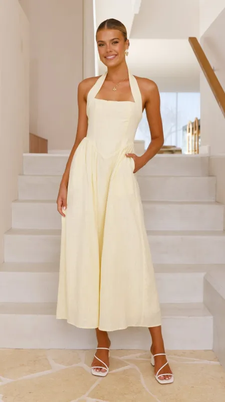 Caden Maxi Dress - Lemon sold by Billy J