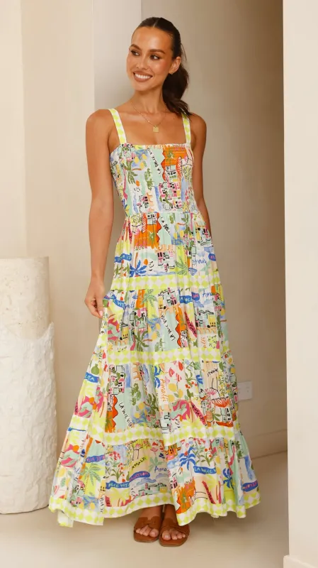 Tahn Maxi Dress - La Dolce Vita Print sold by Billy J