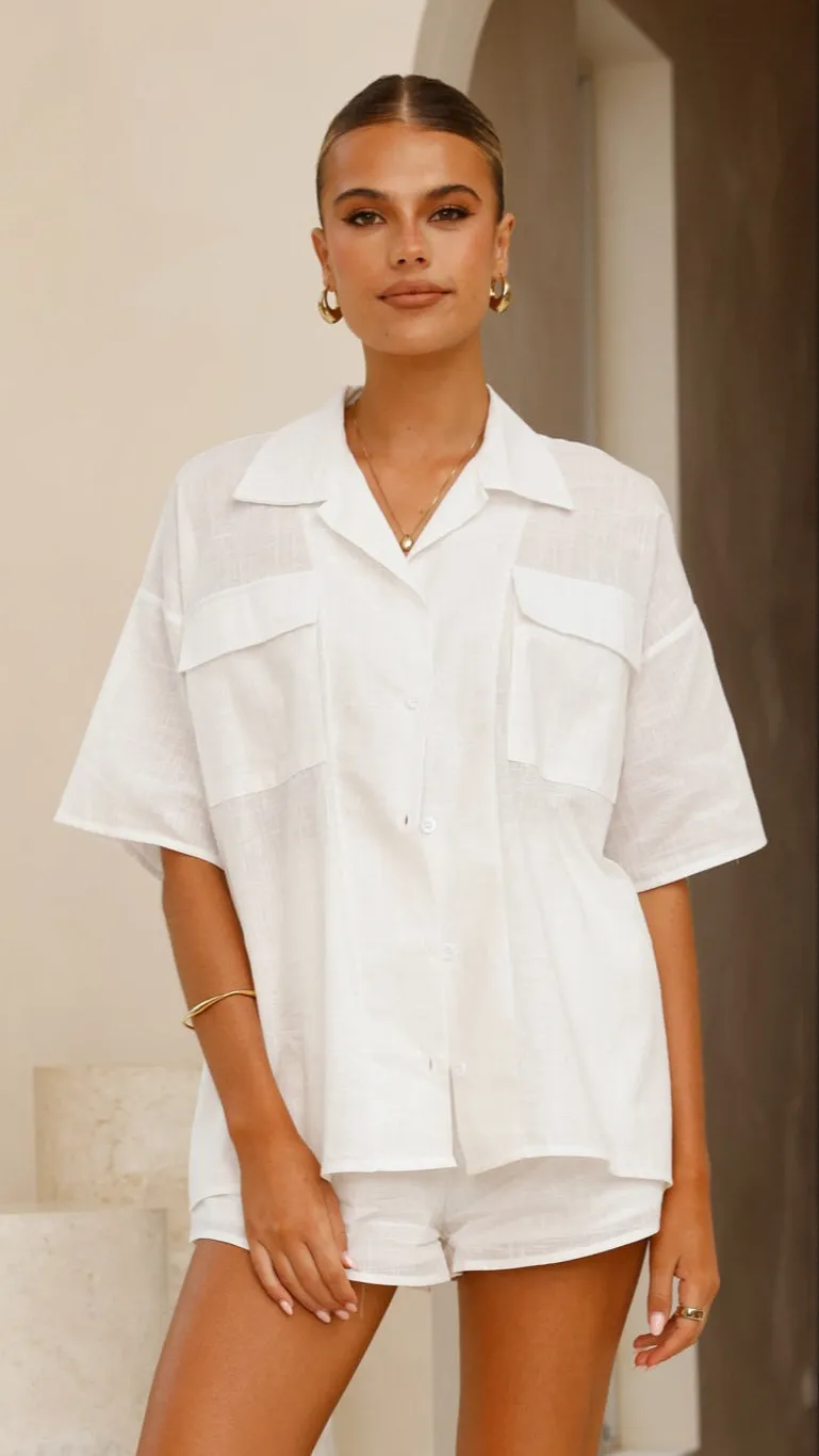 Teela Open Back Shirt and Shorts Set - White sold by Billy J product image thumbnail 4