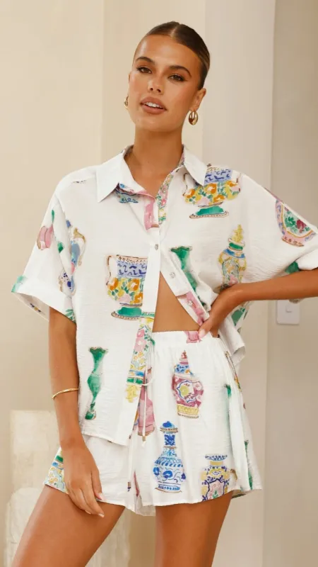 Sophia Top - Vase Print sold by Billy J