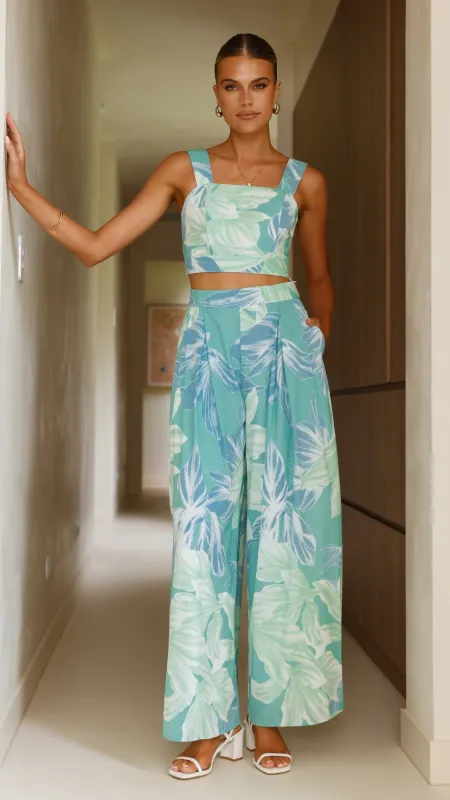 Noa Top and Pants Set - Sage Print sold by Billy J