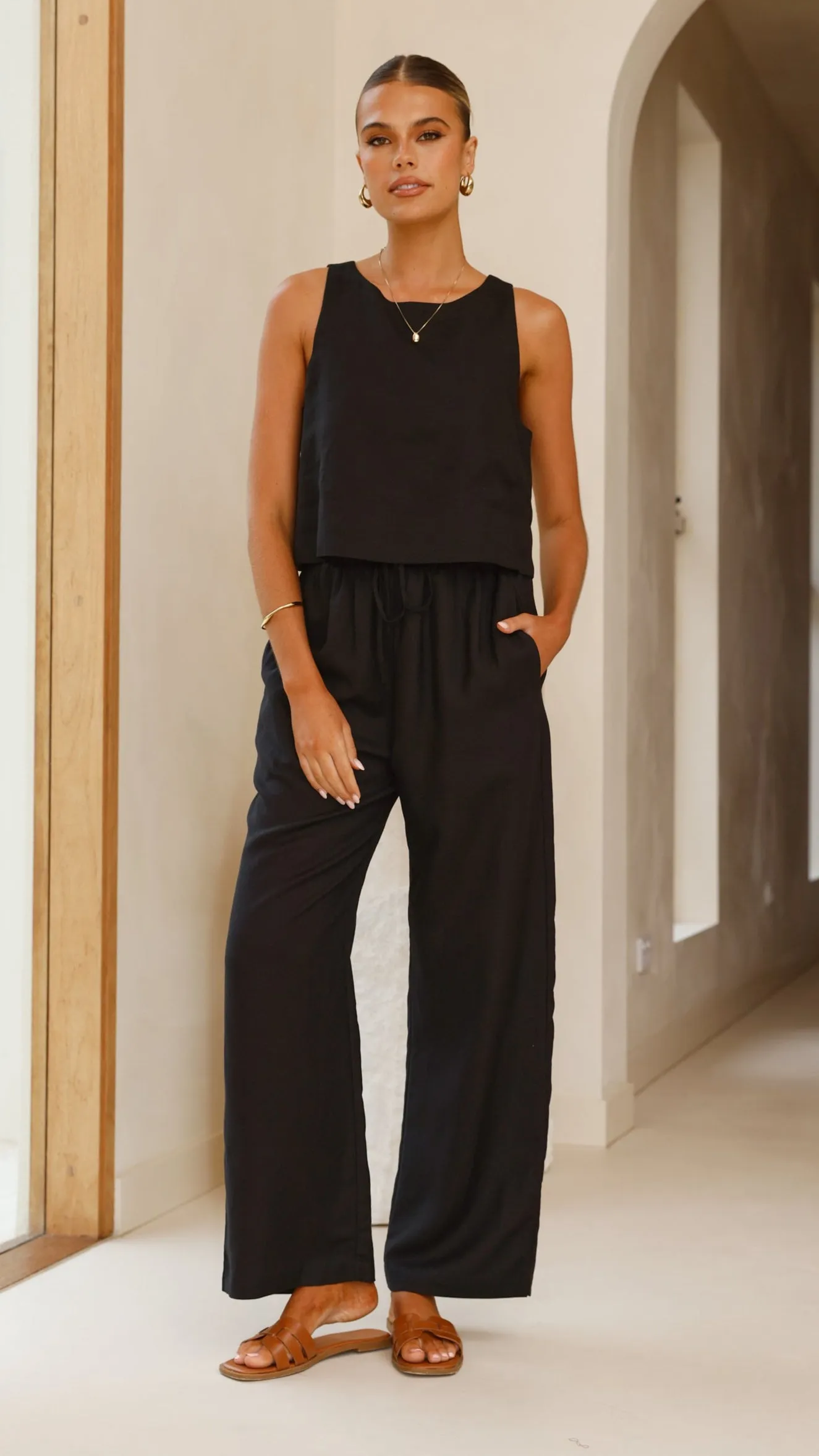 Neola Linen Pants - Black sold by Billy J