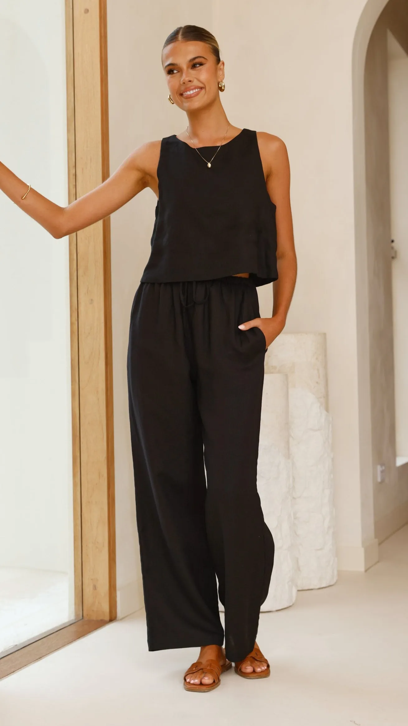 Neola Linen Pants - Black sold by Billy J product image thumbnail 5