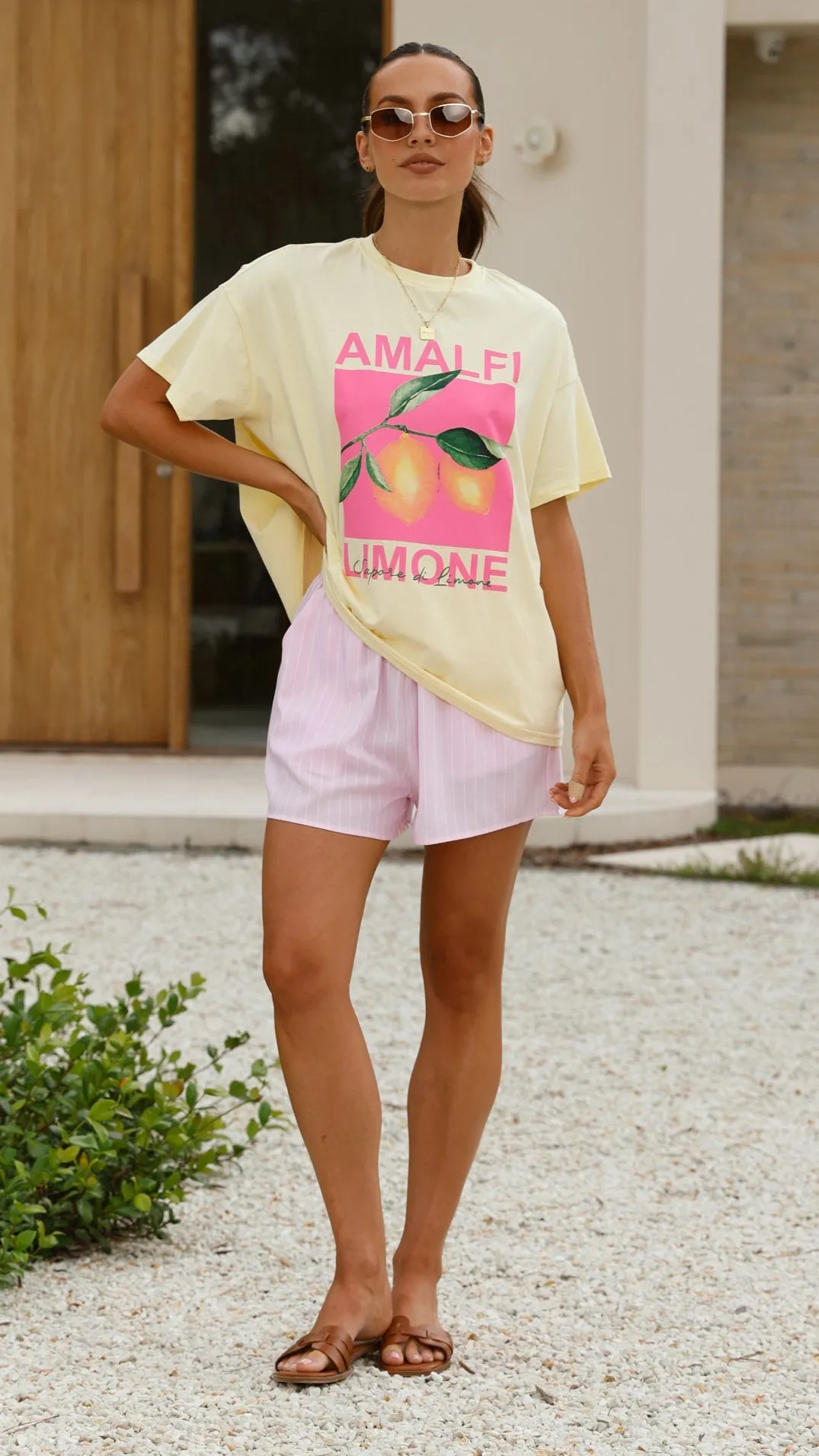 Amalfi Limone Top and Shorts Set - Yellow/Pink sold by Billy J product image thumbnail 5