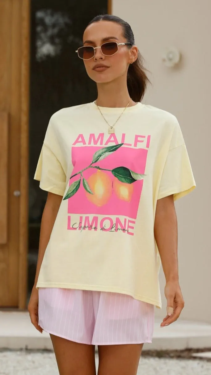 Amalfi Limone Top and Shorts Set - Yellow/Pink sold by Billy J