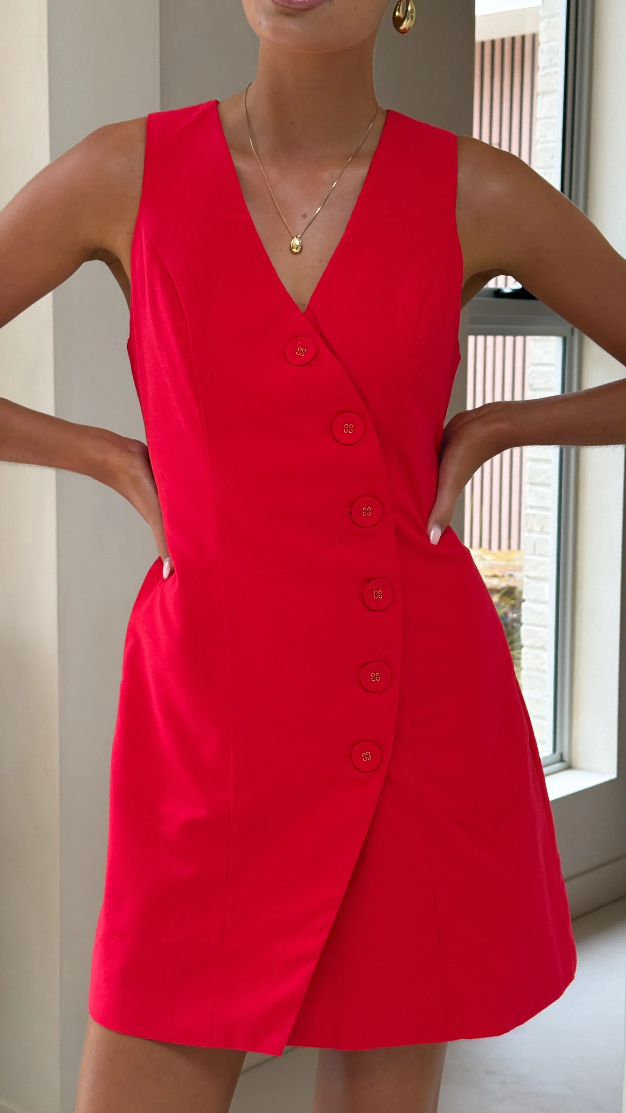 Basia Mini Dress - Red sold by Billy J product image thumbnail 5