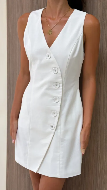 Basia Mini Dress - White sold by Billy J