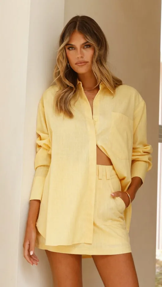 Charla Button Up Top - Yellow sold by Billy J product image thumbnail 5