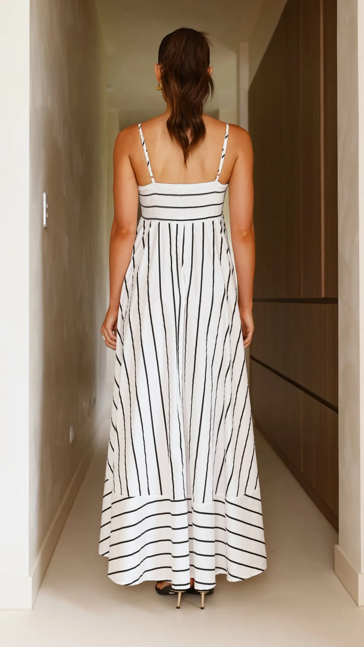 Kaethe Maxi Dress - White/Black Stripe sold by Billy J product image thumbnail 2