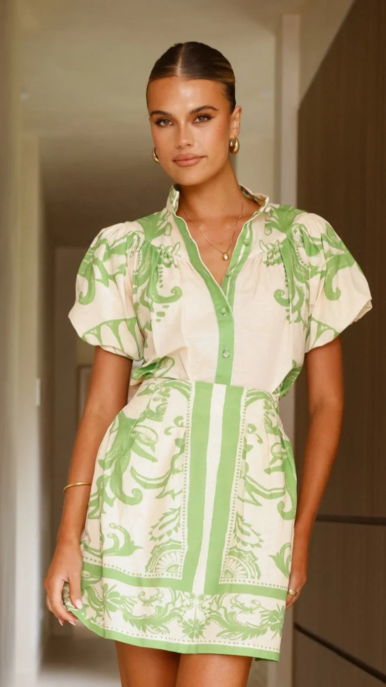 Laraine Mini Skirt - Sage / Cream sold by Billy J product image thumbnail 3