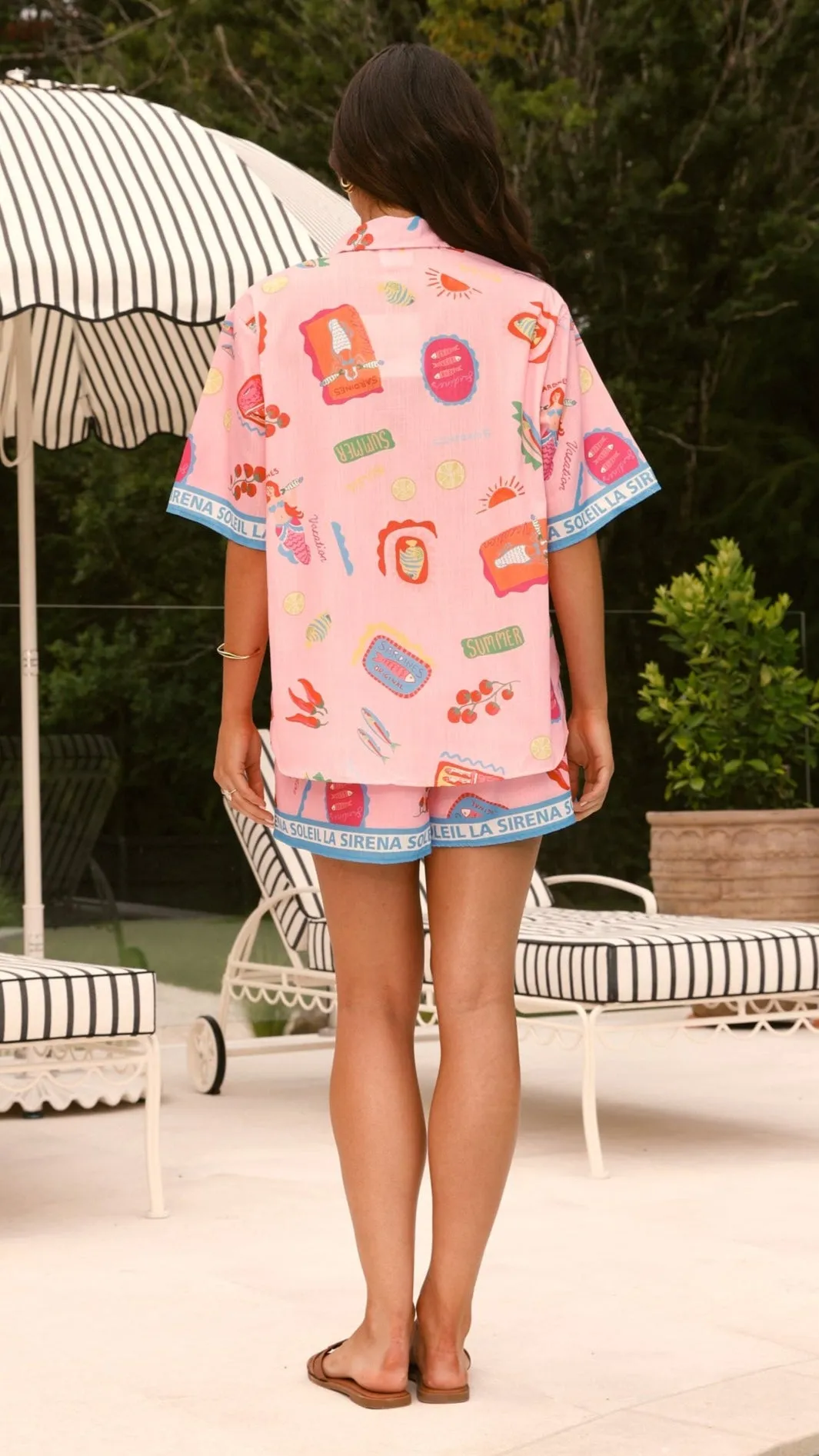 La Sirena Button Up Shirt and Shorts Set - Pink Soleil sold by Billy J product image thumbnail 2