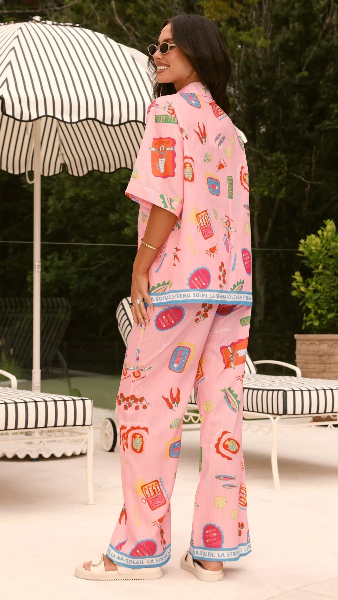 La Sirena Button Up Shirt and Pants Set - Pink Soleil sold by Billy J product image thumbnail 2