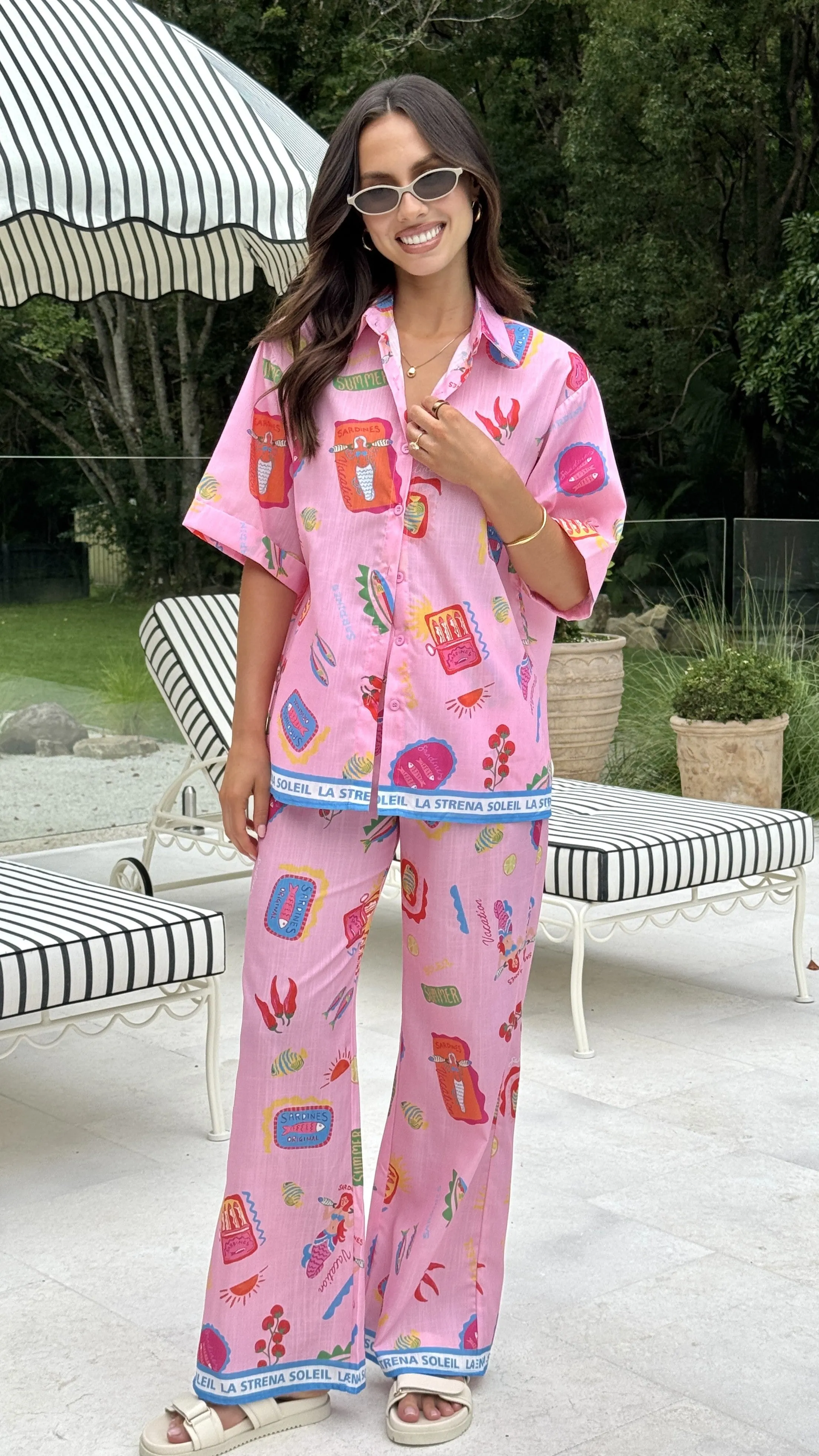 La Sirena Button Up Shirt and Pants Set - Pink Soleil sold by Billy J product image thumbnail 5