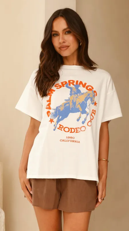 Palm Springs Rodeo Shirt And Shorts Set - White/Brown sold by Billy J